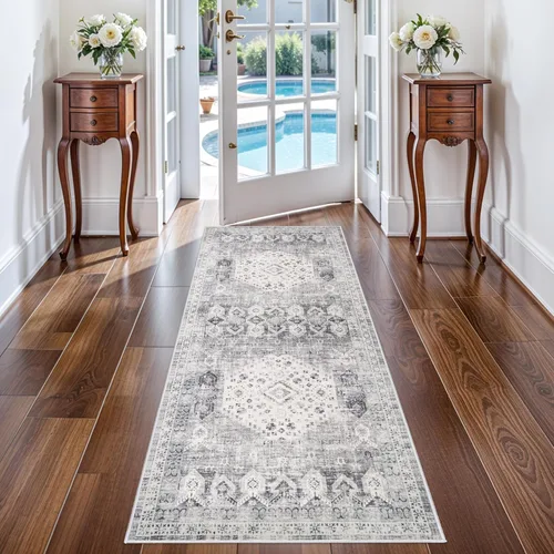 Vista 40 de Alfombra de Pasillo Lavable - Alfombras de Cocina de 2'6"x12' con Respaldo Antideslizante, Alfombras de Casa de Campo para Interiores para Sala