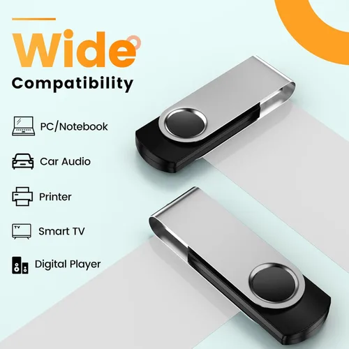 Vista 5 de Kepmem Memoria USB 2GB Paquete de 10 Unidades Flash USB al Por Mayor USB 2.0 Memory Stick 2 GB Plateado Disco U Giratorio Pendrive Metal Unidad