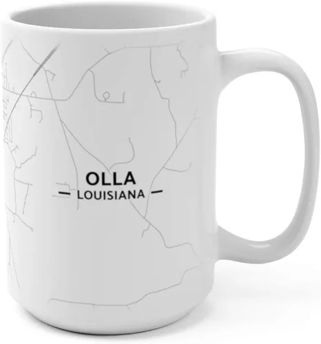 Vista 4 de Olla, Louisiana LA Map Mug (11 oz)