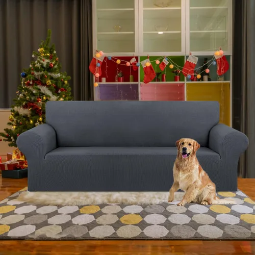 Vista 2 de KEKUOU - Funda elástica para sofá de 3 plazas (de 79 a 94 pulgadas), protector de muebles de 3 asientos con parte inferior elástica para niños