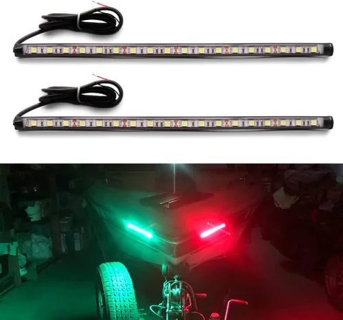 Vista 10 de Botepon Luces de navegación – Luces de proa LED, verde y rojo, pesca nocturna, cubierta, IP67 impermeable para pontón, bote auxiliar, kayak, barco