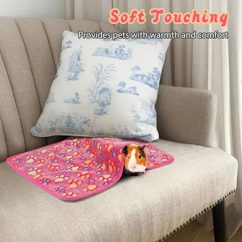 Vista 5 de YUEPET Mantas impermeables de conejillo de indias, lavables, paquete de 3 forros de forro polar para animales pequeños, funda de almohadilla suave