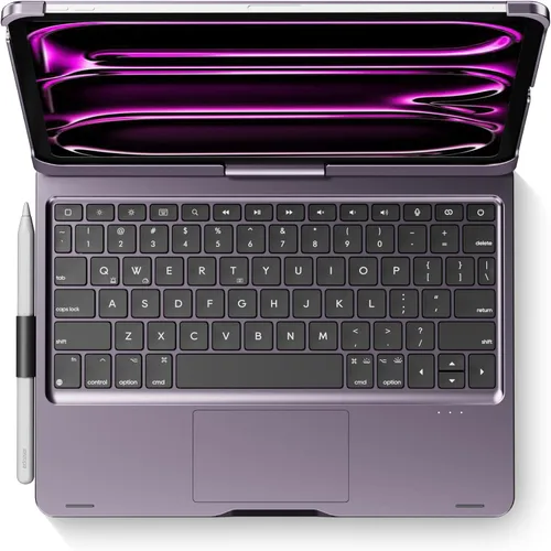 Vista 11 de edaiser Funda de teclado giratoria para Apple iPad mini 6ª 7ª generación a17 Pro, teclado Bluetooth compacto con trackpad retroiluminado RGB