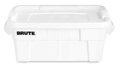 Vista 2 de Rubbermaid Commercial Products - BRUTE - Contenedor de almacenamiento con tapa - 14 galones - Blanco - Cajas resistentes y reutilizables