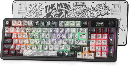 Vista 13 de Redragon K719 PRO Wireless Gasket Gaming Keyboard w/Hype Screen & Knob, 95 Keys Mechanical Keyboard, Easy-Control 1.14’’ TFT Info Display, 5-Layer