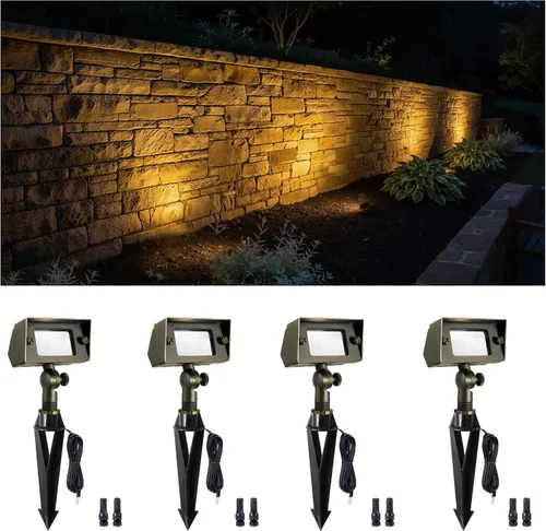 Vista 38 de Gardenreet Luz de Inundación de Latón Sólido - Luz de Lavado de Pared LED de Bajo Voltaje, 12V Impermeable para Exterior con Conexión Directa