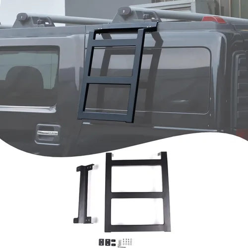 Lcojicep Escalera de aluminio para escalar, portaequipajes, accesorios de decoración funcionales compatibles con Hummer H2 2003-2009 (escalera