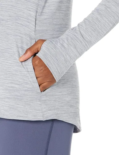 Vista 3 de Tienda Essentials Sudadera con capucha para mujer Brushed Tech Stretch Popover (disponible en tallas extragrandes)