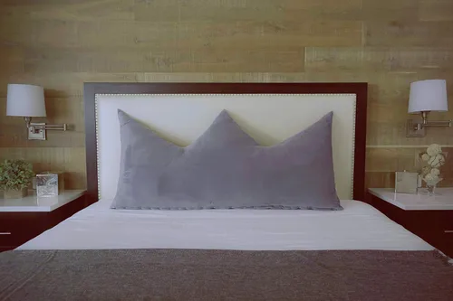 Vista 3 de Peachwell Almohada grande con corona para respaldo de posicionamiento, cojín de cabecera con funda extraíble para leer, relajarse usando la Gris