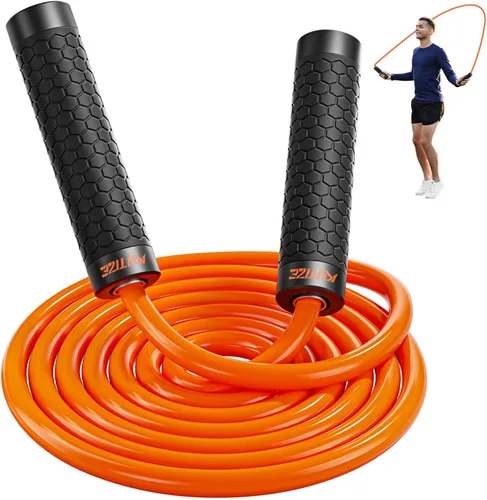 Vista 8 de KUTIZE Cuerda de saltar, cuerda de saltar pesada para hombres y mujeres, cuerdas de saltar pesadas ajustables de 1 libra, adecuada para boxeo