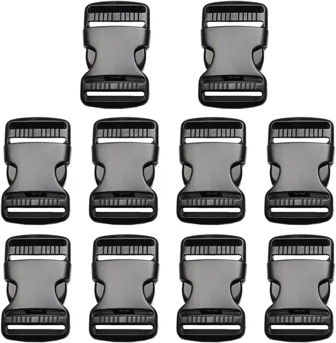 Vista 14 de CooBigo Paquete de 10 hebillas de liberación lateral de plástico de 3/4 pulgadas, doble ajustable, mochila táctica para acampar al aire libre