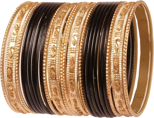 Touchstone Colorida colección de 2 docenas de pulseras indias de aleación de Bollywood, joyería de diseñador especial de gran tamaño, juego de 24