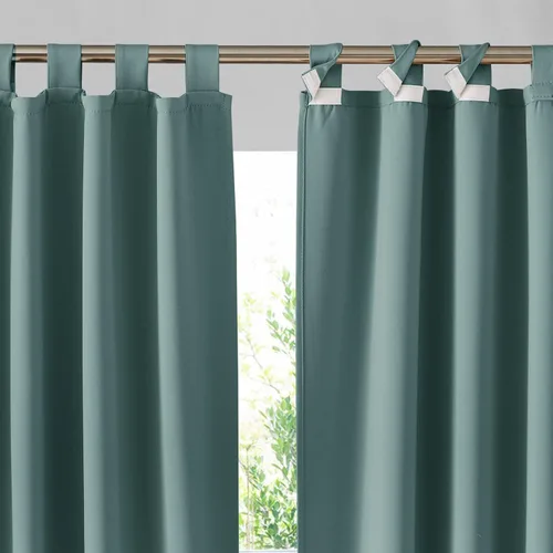 Vista 23 de RYB HOME Cortinas para Exteriores para Patio - 2 Paneles Cortinas para Exteriores Desmontables con Parte Superior Adhesiva Impermeables Opacas