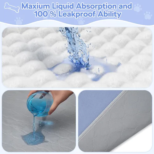 Vista 3 de Almohadilla extragrande para orina de perro de 72" x 72" - Almohadilla impermeable de secado rápido para mascotas para perros, almohadillas