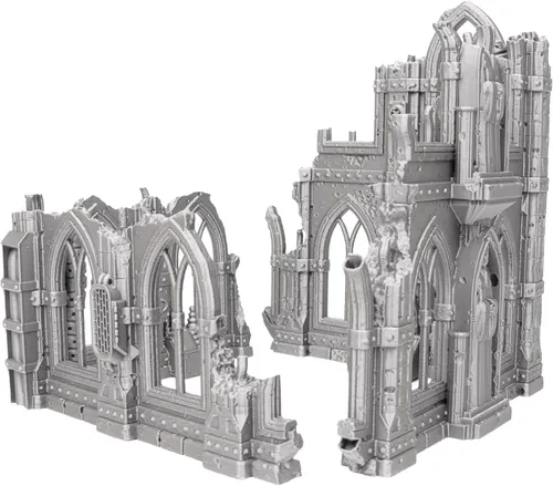 Tabletop Terrain Sci-Fi Ruin Set 2 - Terreno modular de ciencia ficción para juegos de guerra de mesa Ruinas competitivas 1.102 in 1.260 in