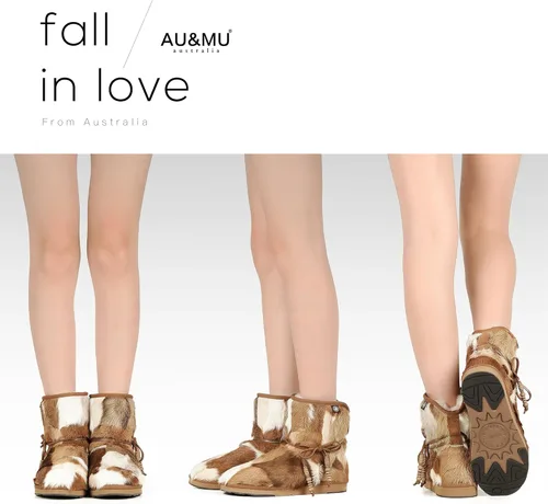 Vista 4 de AU&MU Womens Casual and Versatile Warm Simple Snow Boots