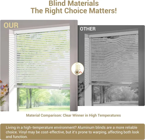 Vista 2 de Mini persianas de aluminio, persianas de ventana inalámbricas de listones de 1 pulgada, persianas horizontales personalizadas, cortinas venecianas