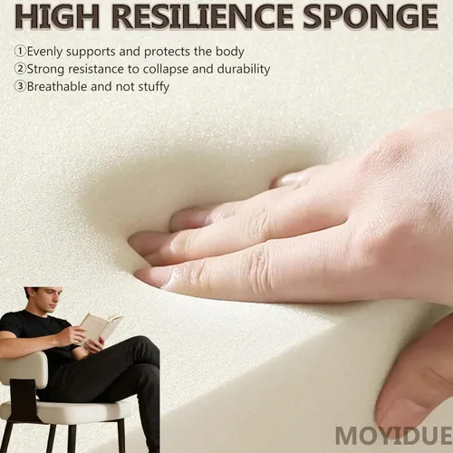 Vista 5 de Kitchen Chairs Set of 4, with Carbon Steel Legs and Pu Leather Cushion, Modern Dining Chairs Home, Kitchen, Office, Meetings(Black,1pcs)