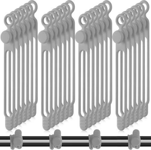 Vista 18 de Nuanchu 40 bridas de silicona reutilizables, correas ajustables, organizador de cables de carga multiusos para sujetar cables de carga