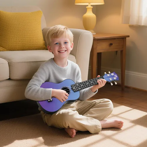 Vista 9 de Ukelele Soprano MUSTAR, Ukelele de Tilo de 21 Pulgadas para Principiantes, Kit de Ukeleles con Bolsa de Concierto, Correa, Púas, Paño, Adhesivo