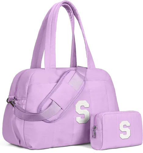Vista 59 de Bolsa de lona Vogewood, bolsas personalizadas de fin de semana para mujer, bolsas de viaje con estuche de maquillaje, regalos de cumpleaños, Beige
