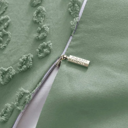 Vista 6 de Nestl Juego de funda de edredón tamaño individual, funda de edredón bohemia tamaño individual, 2 piezas copetudas, funda de edredón verde doble