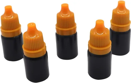 Vista 10 de Snadulor - 60 botellas negras a prueba de luz, sub-botella de 0.3 fl oz de gotas para los ojos, botella de gota para los ojos (tapa azul)