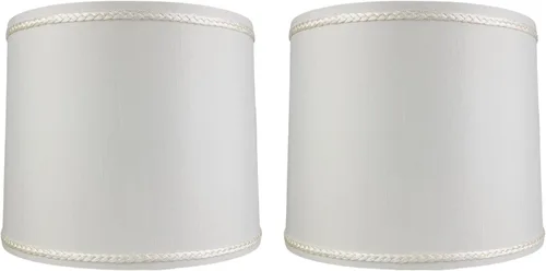 Vista 12 de Royal Designs, Inc. HB-641UT-9BG Pantalla de lámpara de tambor poco profundo con tapiz, Uno Fitter, 8 x 9 x 7, beige
