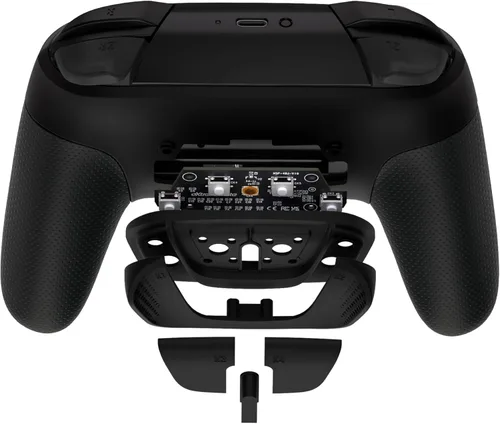 Vista 8 de eXtremeRate Accesorio de botones traseros para controlador Nintendo Switch Pro, paletas traseras negras programables RISE4 Kit de remapeo