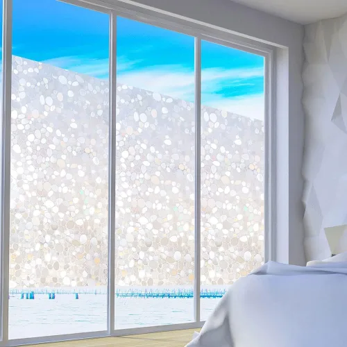 Vista 5 de CODOBON Película 3D de privacidad para ventana, película de vidrio esmerilado, calcomanías decorativas de vinilo para ventana, bloqueo UV, adhesivos