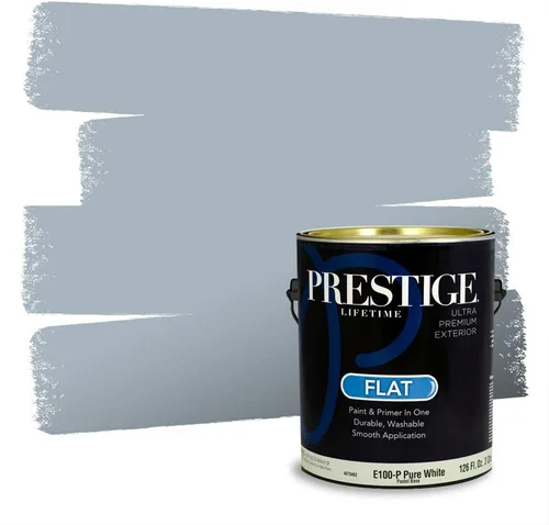 Vista 68 de Prestige Paints - Pintura exterior e imprimación en uno, 1 galón, plano, coincidencia comparable con Behr Misty Isle, P500-N-MQ5-62