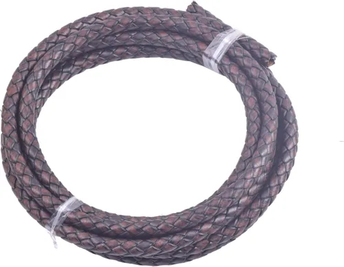 Vista 74 de KONMAY - Cordón de cuero trenzado genuino de 5 yardas, 3.0mm, marrón antiguo, redondo, para cuerda de bolo