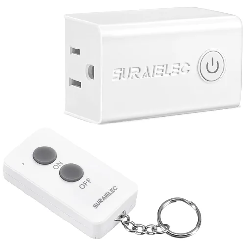 Vista 9 de SURAIELEC Toma de control remoto, interruptor de luz inalámbrico, interruptor de pared basculante decorativo, 15 amperios, rango RF de 100 pies, sin