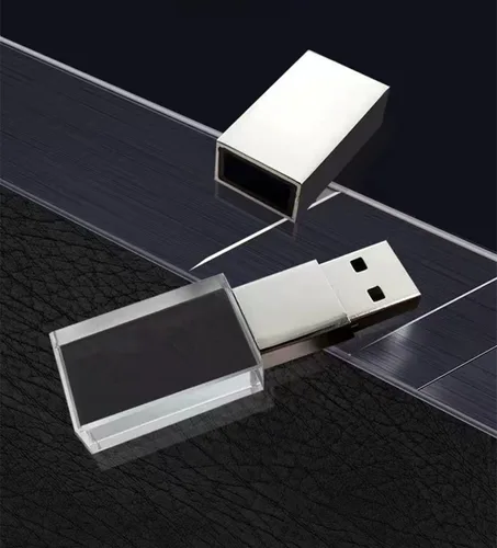 Vista 2 de New Crystal Transparent Rectangle Genuine USB Flash Drive Wedding Gift Pen Drive,Silver