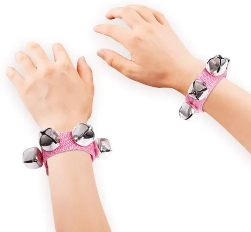 Vista 4 de Augshy Cascabeles, 24 Piezas Pulseras de Cascabel, 12 Instrumentos Musicales Regalo para Niños