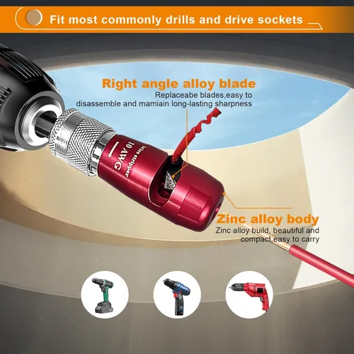 Vista 6 de Luckyway - Pelacables para taladro con herramienta profesional de pelado y torsión de cables, herramienta de torsión de cables para taladro