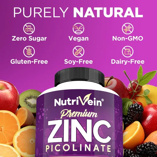 Vista 8 de Nutrivein Paquete de suplementos de picolinato de zinc y berberina de alta absorción: berberina y zinc de alta absorción Paquete de defensa