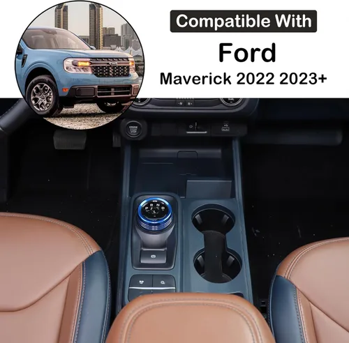 Vista 2 de Aunginsy 1 funda de anillo de botón para interruptor de palanca de cambios compatible con Ford Maverick 2022 2023 2024, de aluminio, para consola