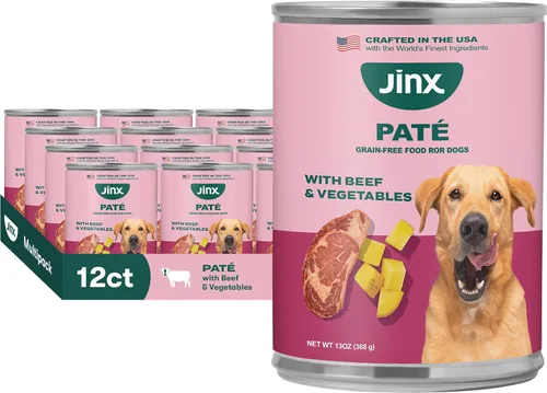Jinx Premium Comida Húmeda para Perros en Lata - Paté de Carne - Comida enlatada para perros sin granos con ingredientes reales y sin rellenos