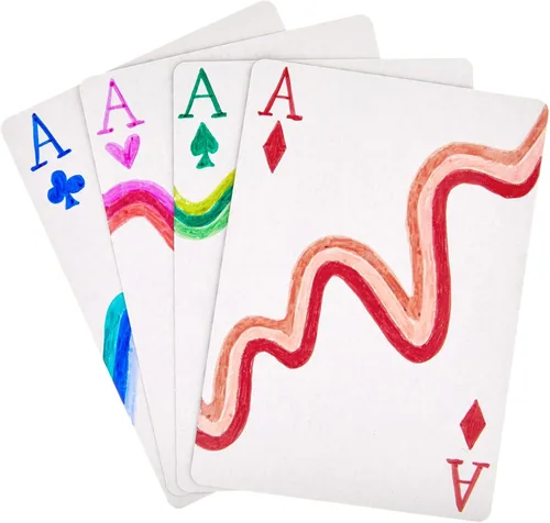 Vista 5 de Blue Panda Paquete de cartas en blanco – 3 x 4 pulgadas, parte trasera de diamante a cuadros azules, 224 unidades (4 mazos)