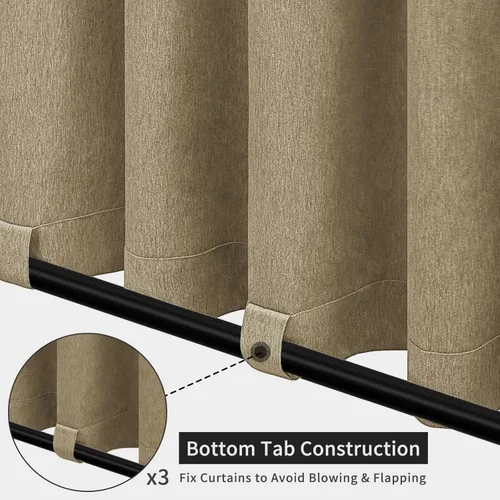 Vista 4 de Easy-Going - Cortinas para exterior con aspecto de lino impermeables y a prueba de viento para porche, cortinas de privacidad para exterior suaves