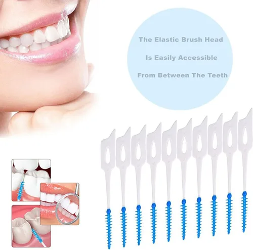 Vista 5 de 120 piezas de cepillo interdental desechable palillo dental herramienta de limpieza dental para limpieza bucal profunda cuidado de la salud