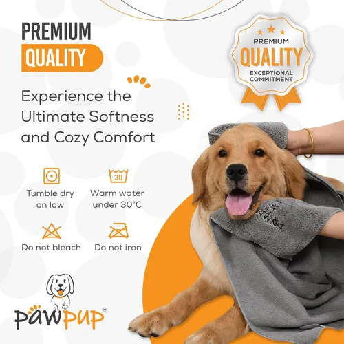 Vista 5 de Toallas de microfibra súper absorbente para perros para secar perros, gatos y otras mascotas (55 x 28 pulgadas, gris)