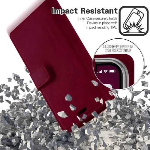 Vista 5 de GOOSPERY Mansoor - Funda para iPhone 11 Pro de 5.8 pulgadas (2019), doble ranura interior con solapa interior y ranura para tarjeta, amplio