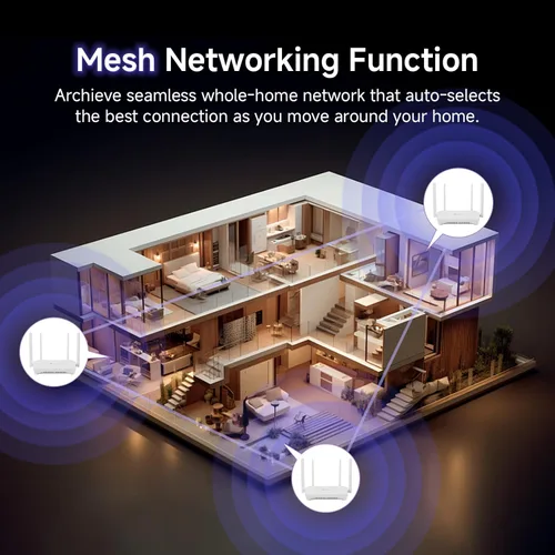 Vista 6 de U-SPEED Router AX1500 WiFi 6 Router de Internet inalámbrico de doble banda, velocidad inalámbrica de hasta 1.5 Gbps, puertos Gigabit completos