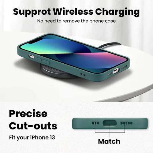 Vista 4 de ZCDAYE Magsafe Funda magnética para iPhone 13, funda delgada de silicona compatible con Magsafe suave forro de microfibra antiarañazos funda