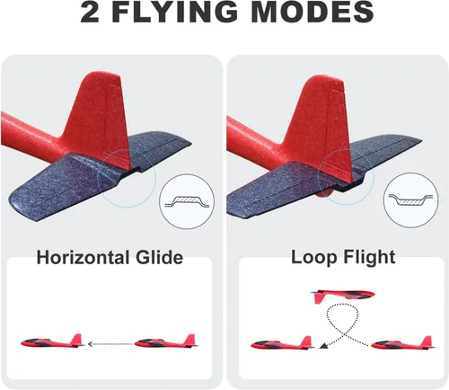Vista 4 de HAWK'S WORK 2 planeadores de espuma, avión súper grande de 33.8 pulgadas, avión de lanzamiento de mano, juego al aire libre y conversión STEM y RC