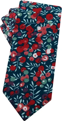Vista 64 de Corbata de algodón floral para hombre, corbata delgada impresa de 2.56'' 01-Bean Pasta Rosa