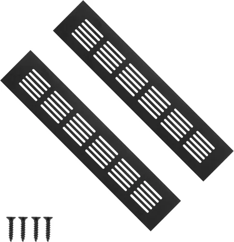 Vista 11 de Geesatis Cubiertas de ventilación para piso, gabinete, pared, techo – Rejilla de aluminio resistente a la oxidación con tornillos, paquete de 2