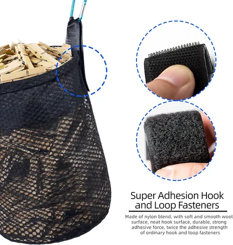 Vista 4 de Soporte para bolsa de ropa en el exterior, múltiples métodos de colgar, bolsa con cierre de cordón, ventilación y resistencia a la humedad